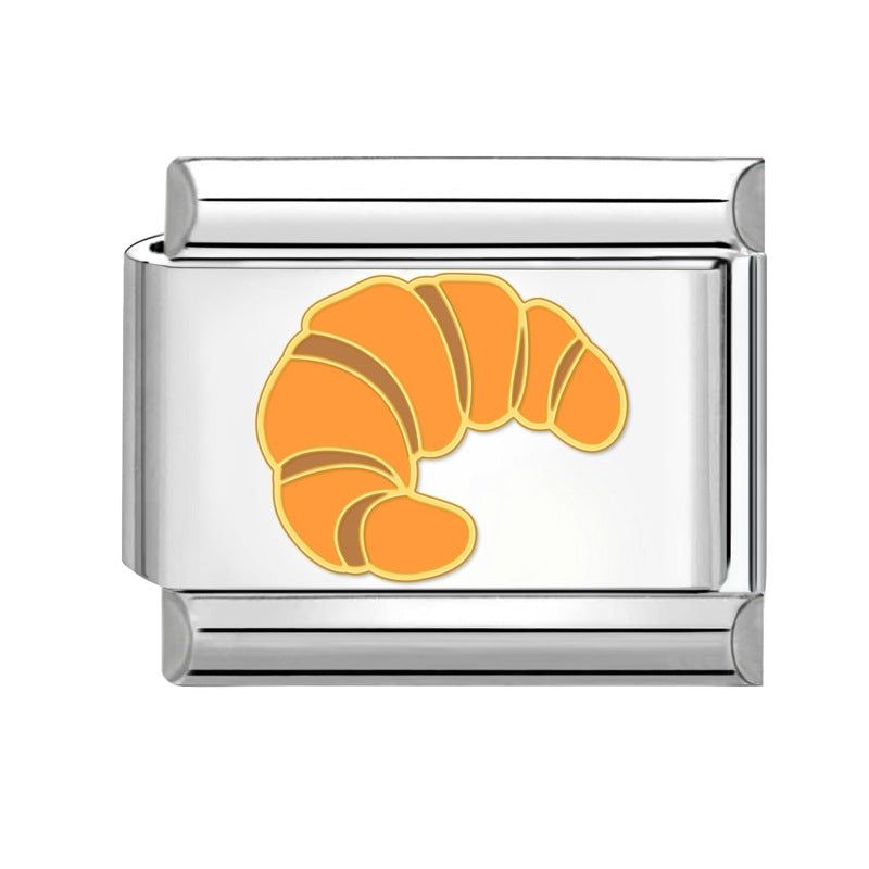 Wholesale Italian Charm Bracelet 9mm DIY Splicing Creative Dessert Stainless Steel Composable Bracelet