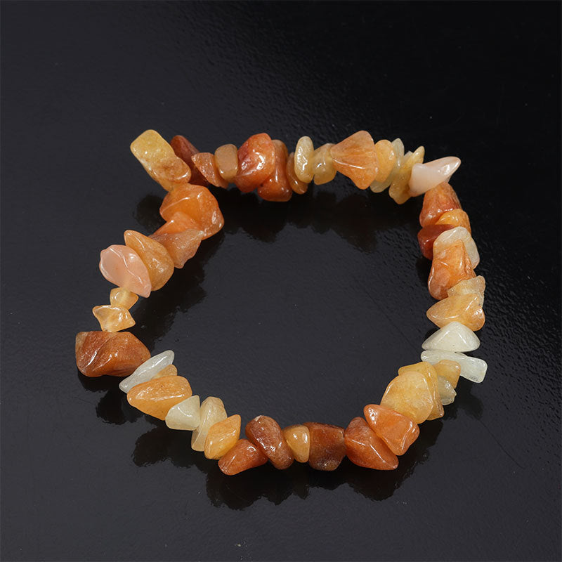 Wholesale Natural colorful gravel hand-woven elastic boho bracelet