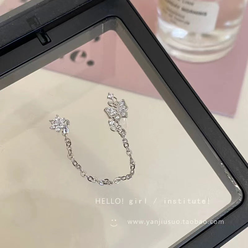 Wholesale  Love Cross Chain Tassel Ear Nail Earrings