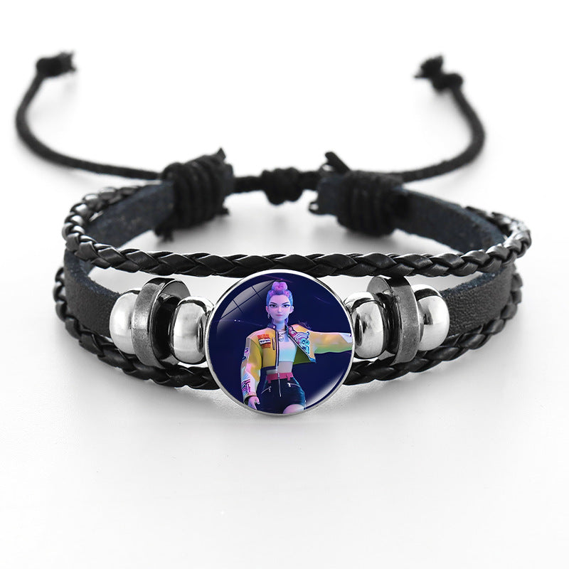 Wholesale  Black Braided Leather Bracelet kpop