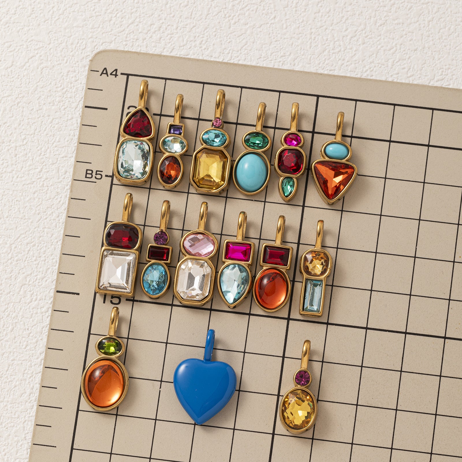 Wholesale Modern Stainless Steel DIY Pendant Jewelry Accessory With Colorful Zircon And Natural Stone For Necklace Bracelet Or Bag Charm