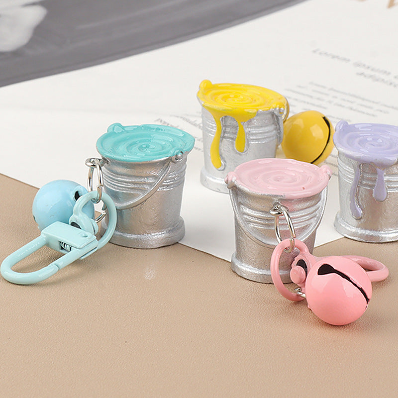 Wholesale cartoon three-dimensional paint bucket keychain