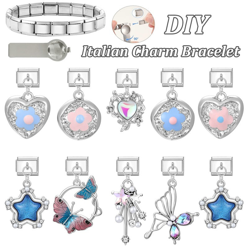 Wholesale  Italian Charm Bracelet 9mm DIY Creative Exquisite  Stainless Steel Composable Bracelet