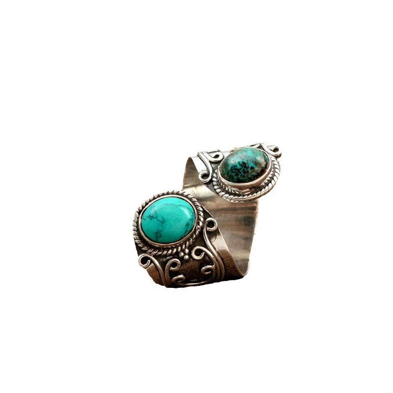 Wholesale Vintage Turquoise Floating Flower Ring ACC-RS-Yudie020