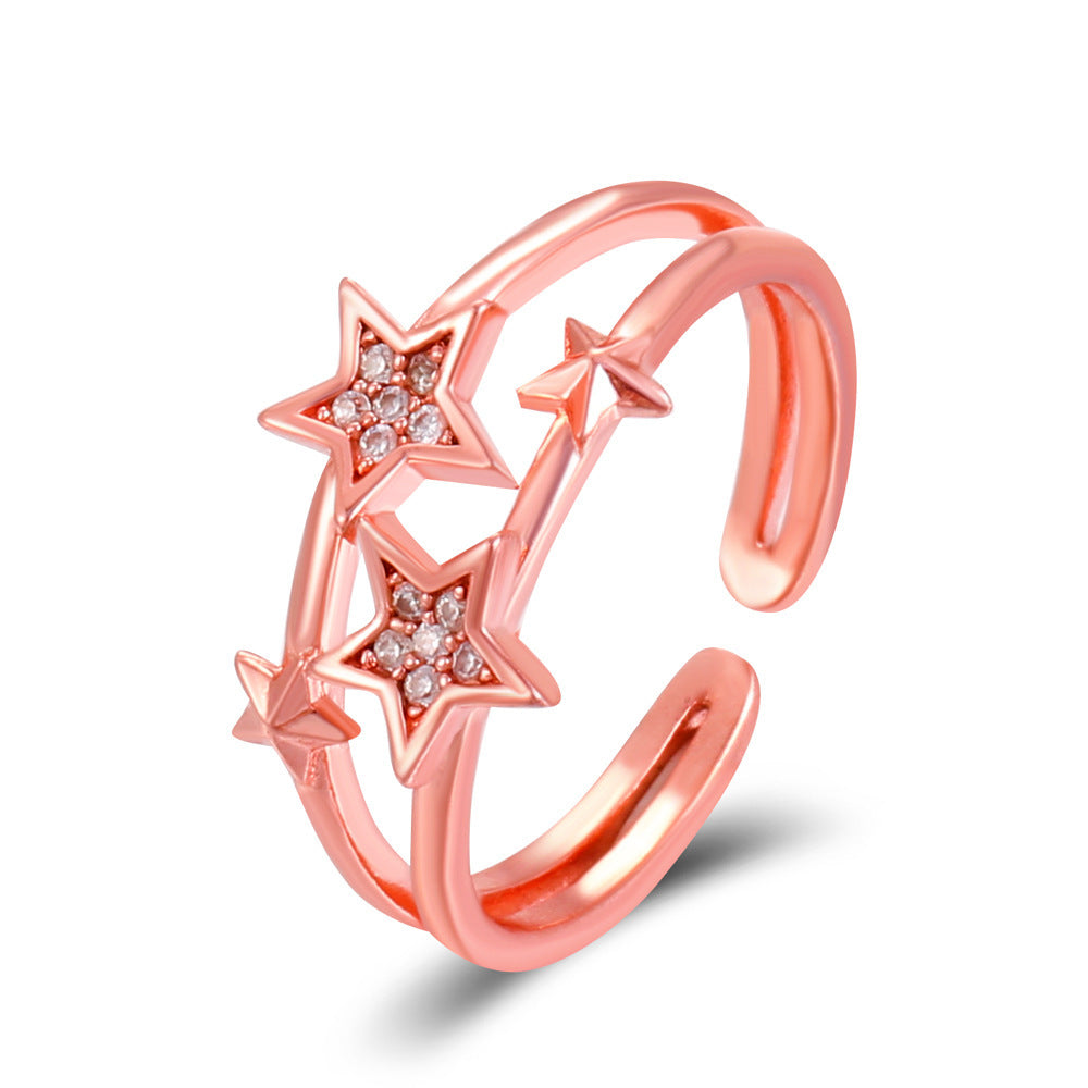 Wholesale  rose gold open  geometric index finger ring