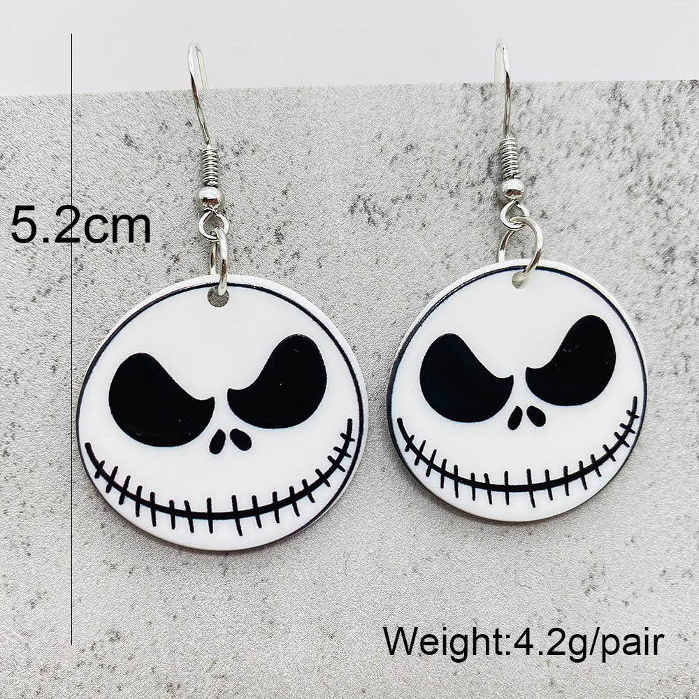 Wholesale Halloween Horror Skull Acrylic Earrings ACC-ES-PuCi001