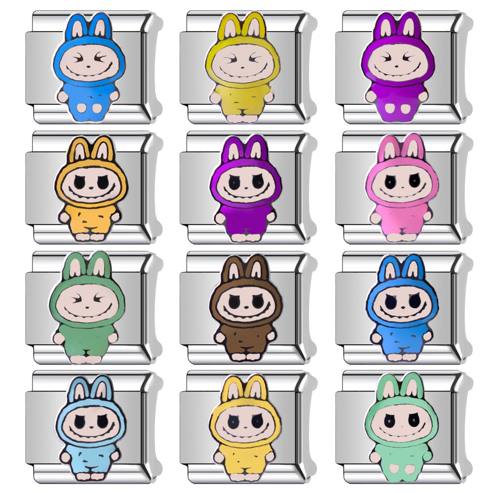 Wholesale   Italian Charm Bracelet 9mm DIY  Cartoon Creative Stainless Steel Composable Bracelet ACCVIP