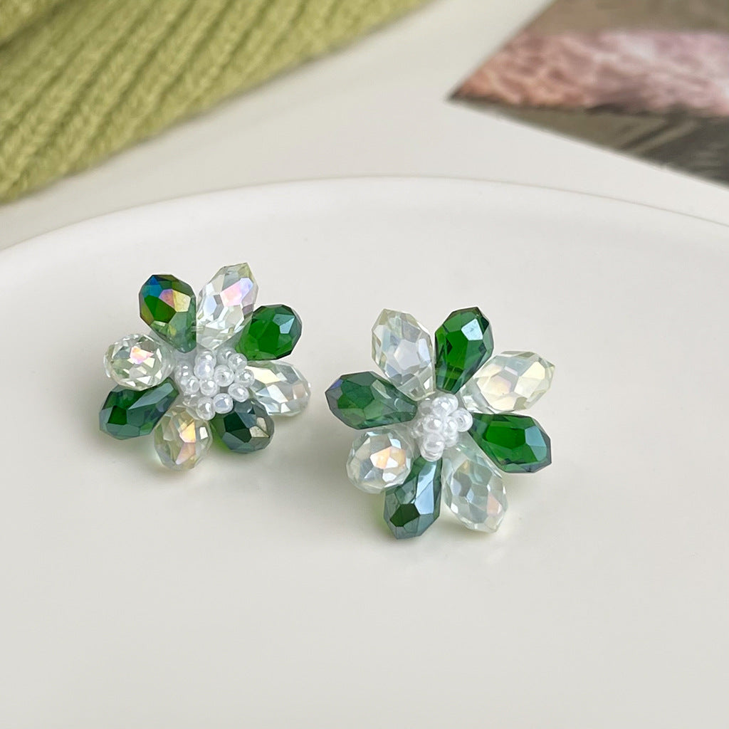 Wholesale  oil drop flower earrings