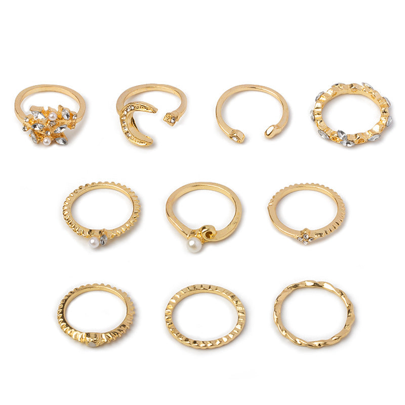 Wholesale jewelry fashion diamond stars ring  jewelry suit