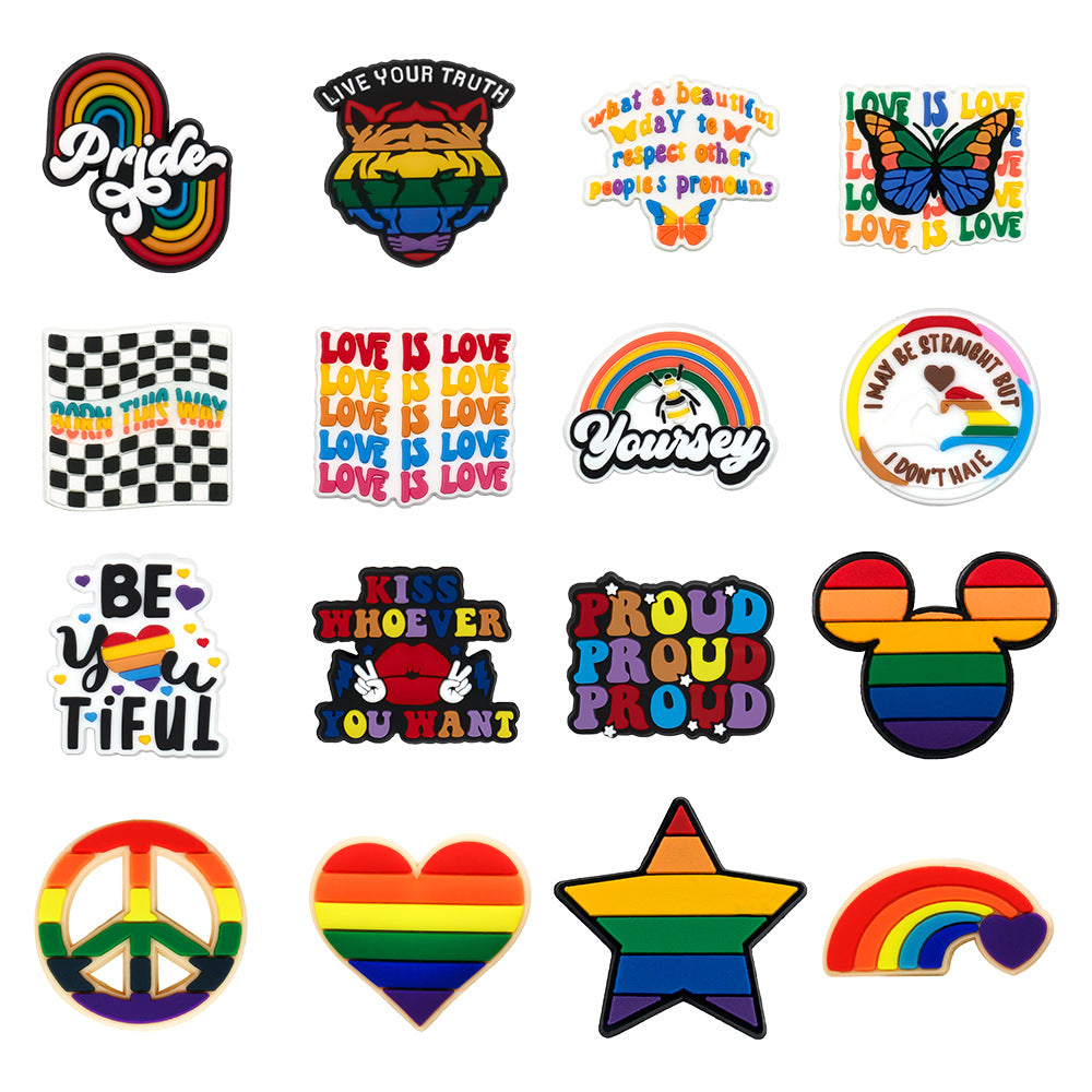 Wholesale 100pcs Random Rainbow Shoes Accessories Shoes Charms