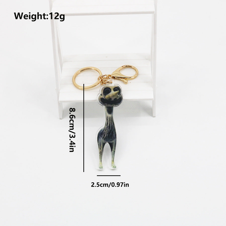 Wholesale Deformed Zoo Mutation Square Cat Acrylic Keychain ACC-KC-DouDou001