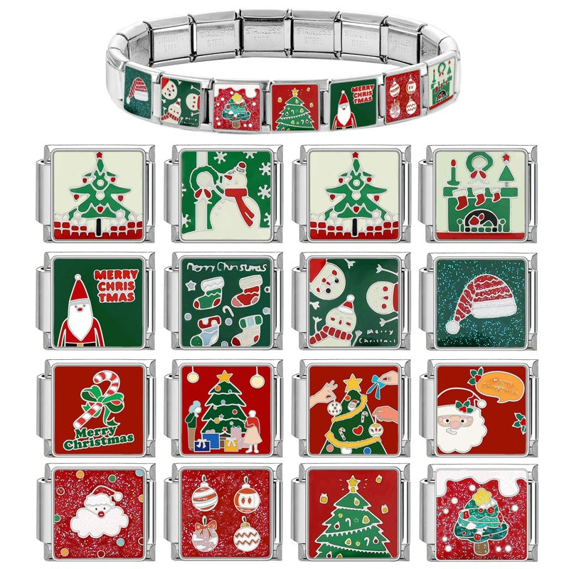 Wholesale Steel bottom Christmas retro bracelet accessories handmade DIY bracelet