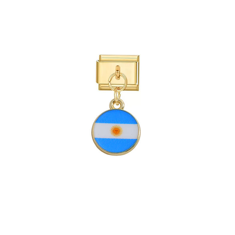 Wholesale Gold Italian Flag Module Pendant DIY Detachable Charm Fashion Accessory