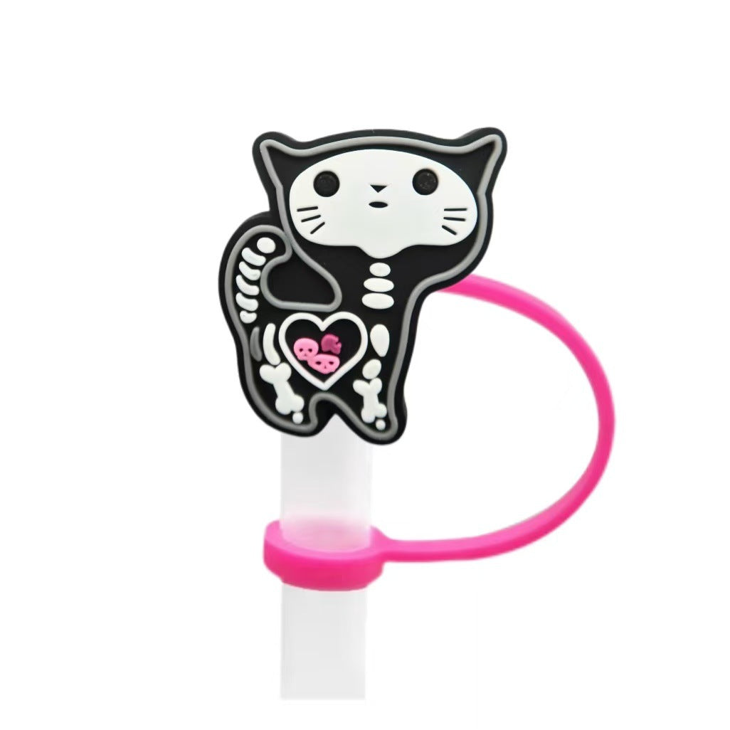 Wholesale 10pcs  themed animal skull shapes Straw Cover Straw Tube Cap