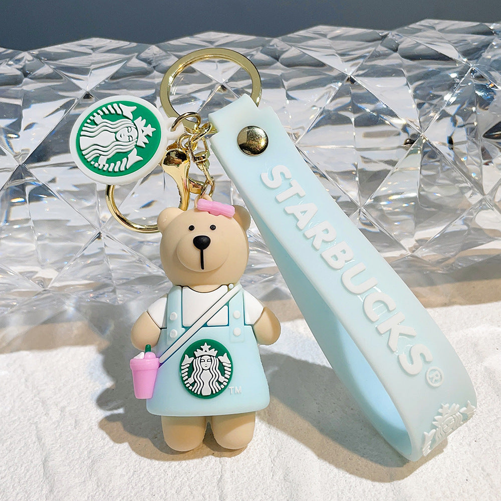 Wholesale Bear Barista Epoxy Doll Keychains ACC-KC-QiWei005