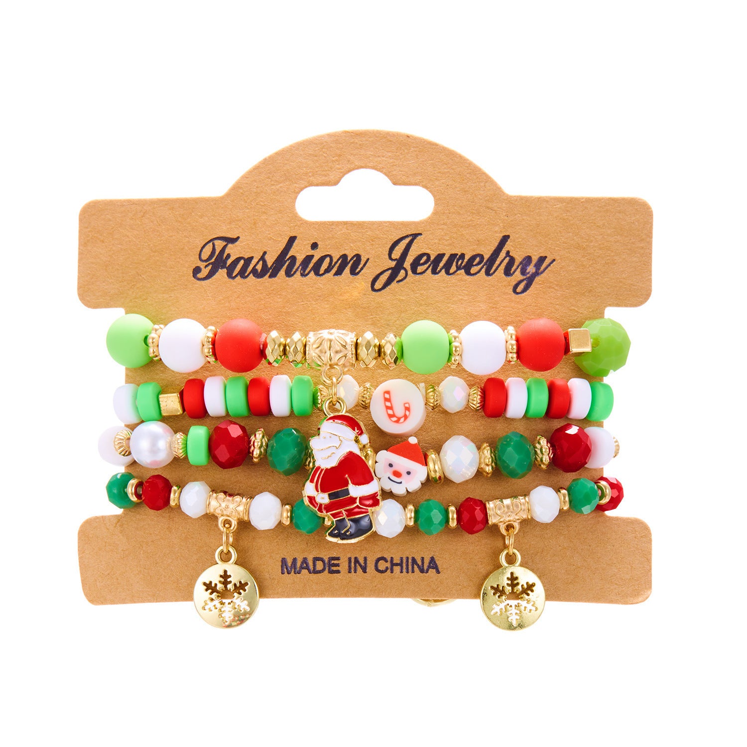 Wholesale Christmas  Acrylic Beaded Bracelet Christmas Set