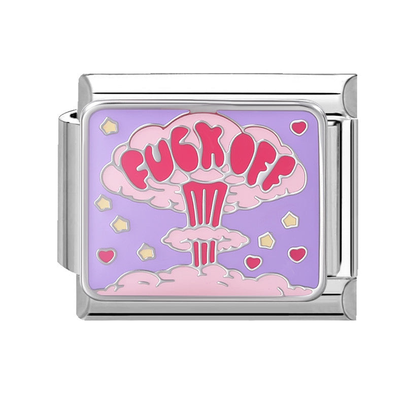 Wholesale Italian Charm Bracelet 9mm DIY Splicing Text Series Stainless Steel Composable Bracelet