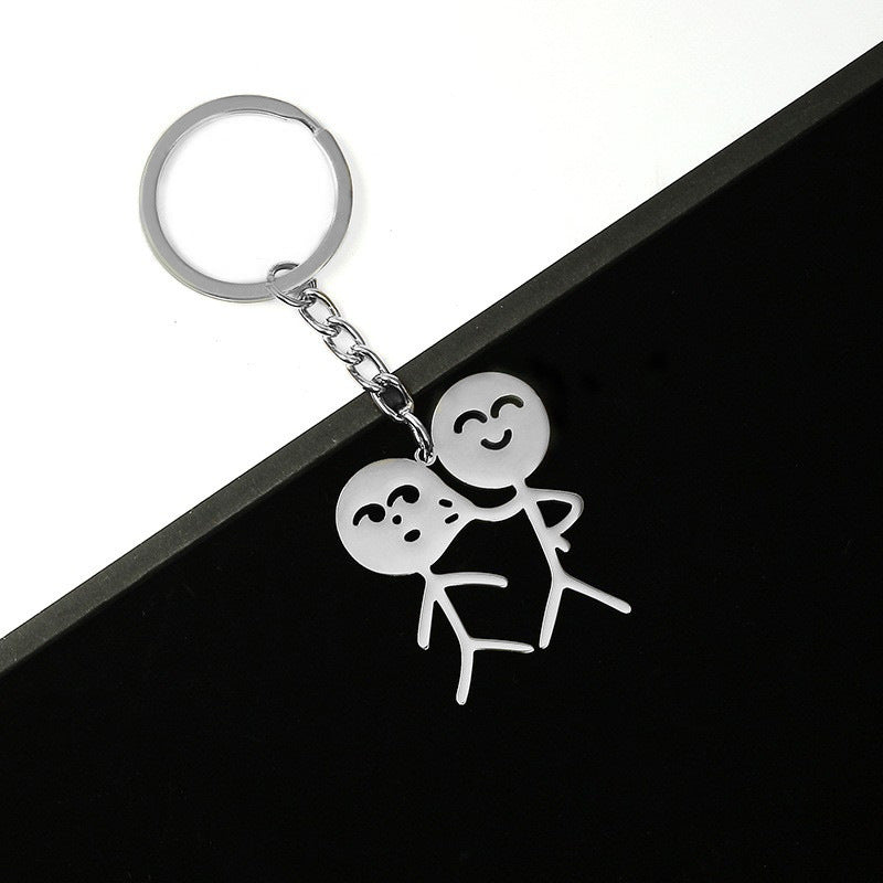 Wholesale Titanium Steel Graffiti Stickman Keychains ACC-KC-HongAo005