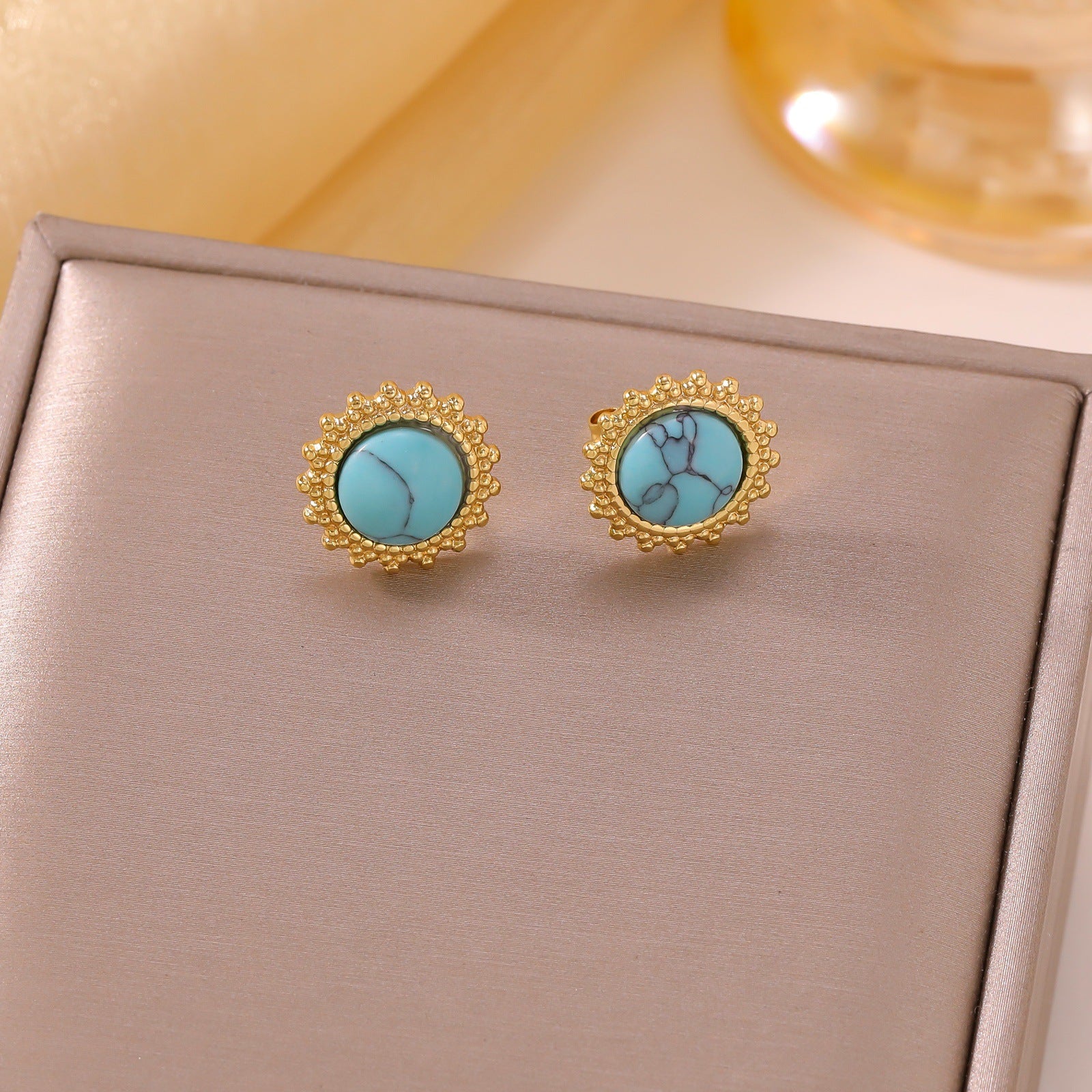 Wholesale Titanium Steel Real Gold Plated Flower Pearl Stud Earrings Everyday Fashion Accessory For Women