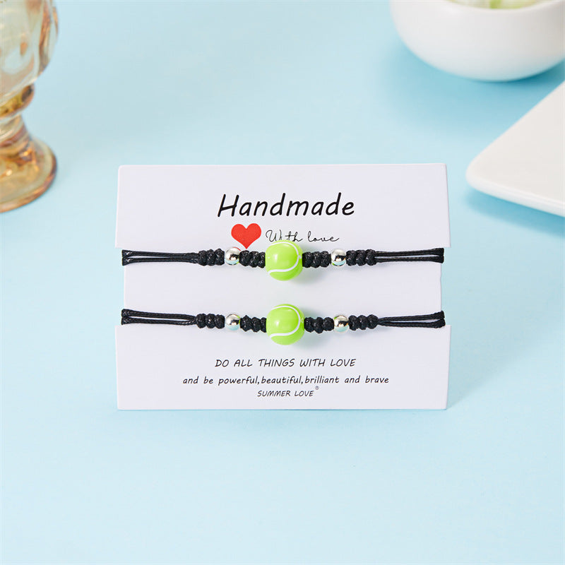 Wholesale ball bead bracelet creative versatile volleyball tennis hand-woven adjustable bracelet