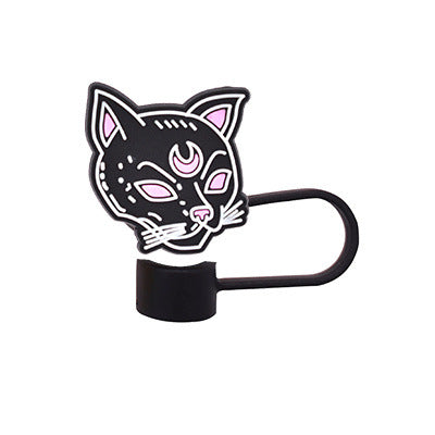 Wholesale Random 100pcs Halloween 10MM PVC Straw Tube Cap ACC-SCR-YiQu001