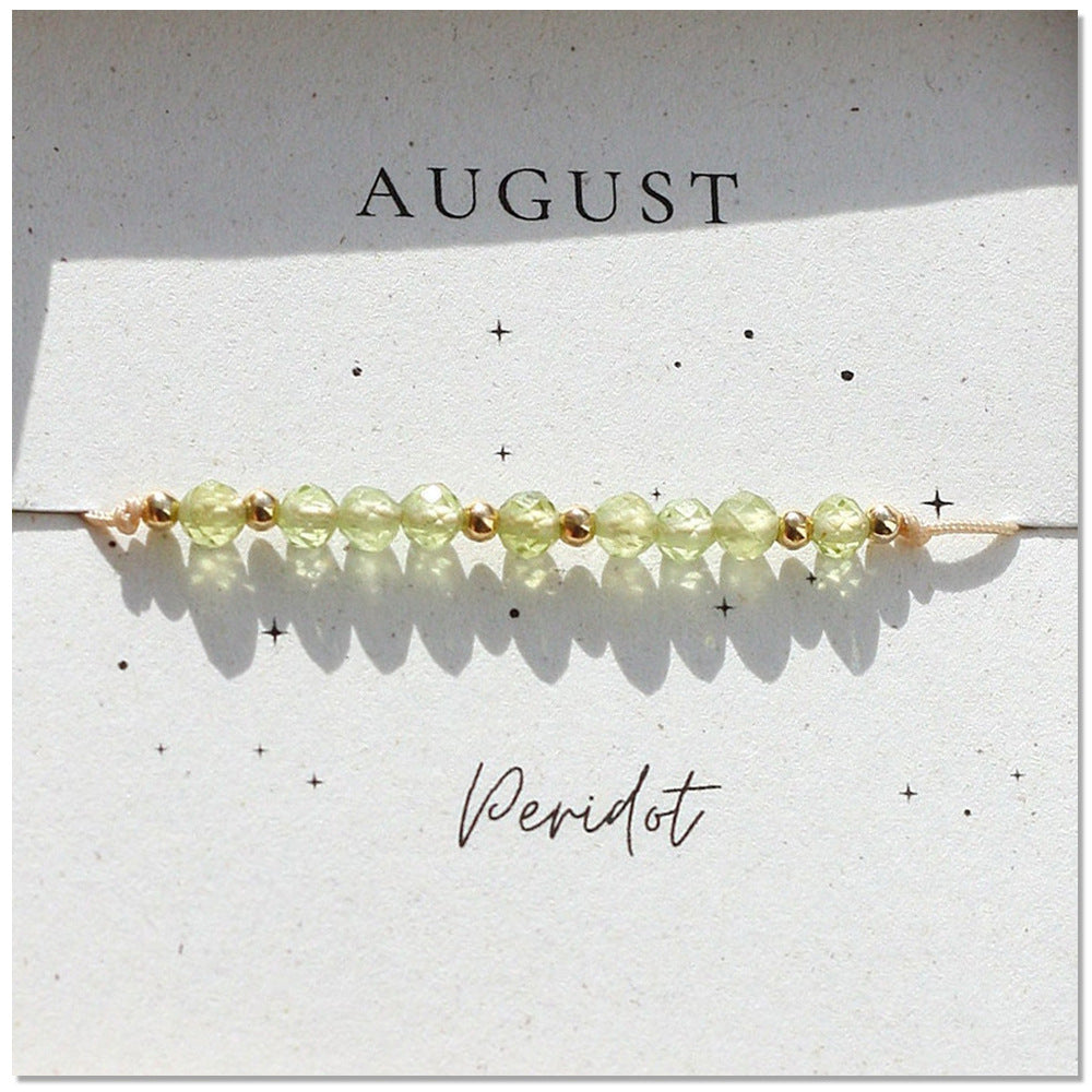 Wholesale month birthday natural stone mixed wear copper beads bracelet