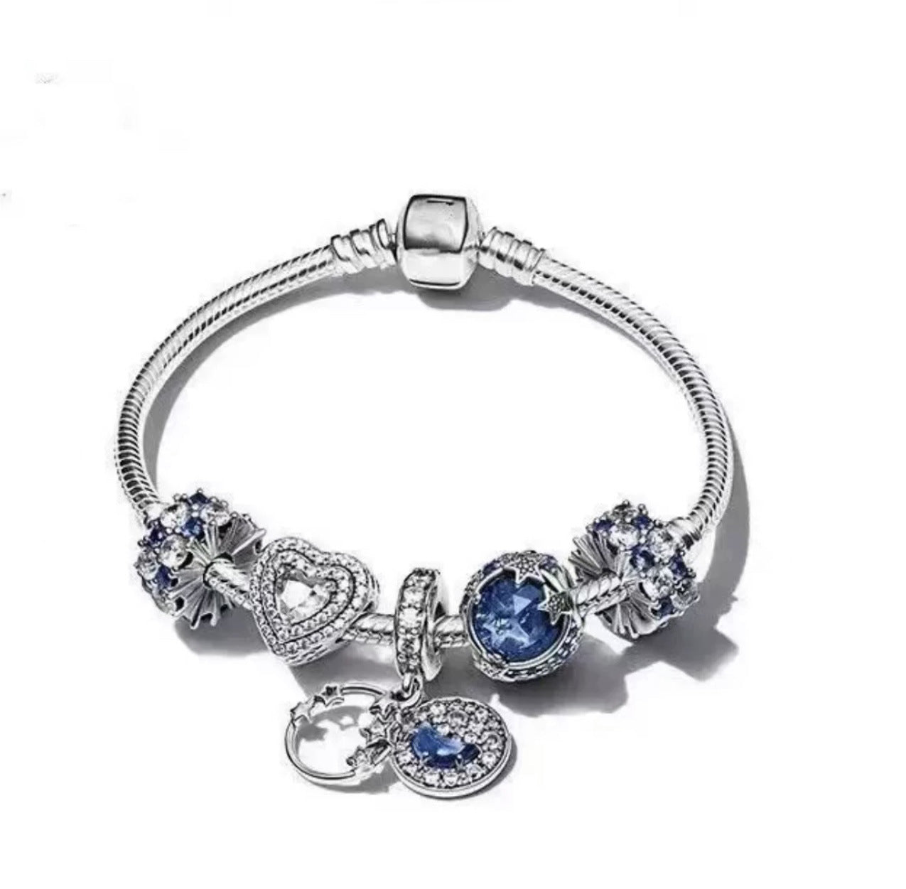Wholesale S925 Sterling Silver Blue Ocean Star Language Star Valentine's Day Bracelet
