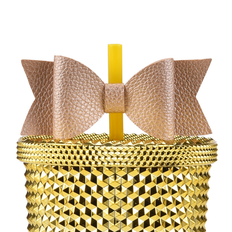 Wholesale Bow  Straw Tube Cap Synthetic Leather Cup DIY Straw Accessories Straw Cover ACC-SCR-MaiGuo002