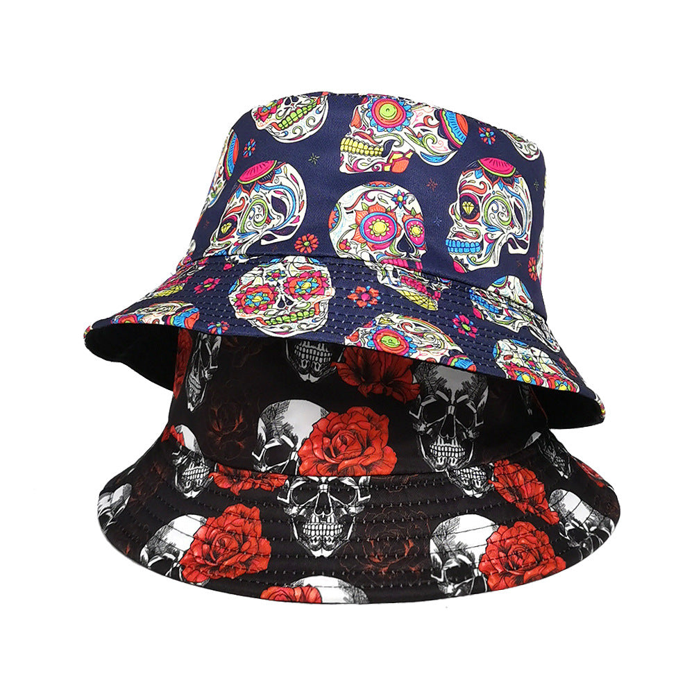 Wholesale  Double-Sided Skull Pumpkin Festival Bucket Hat