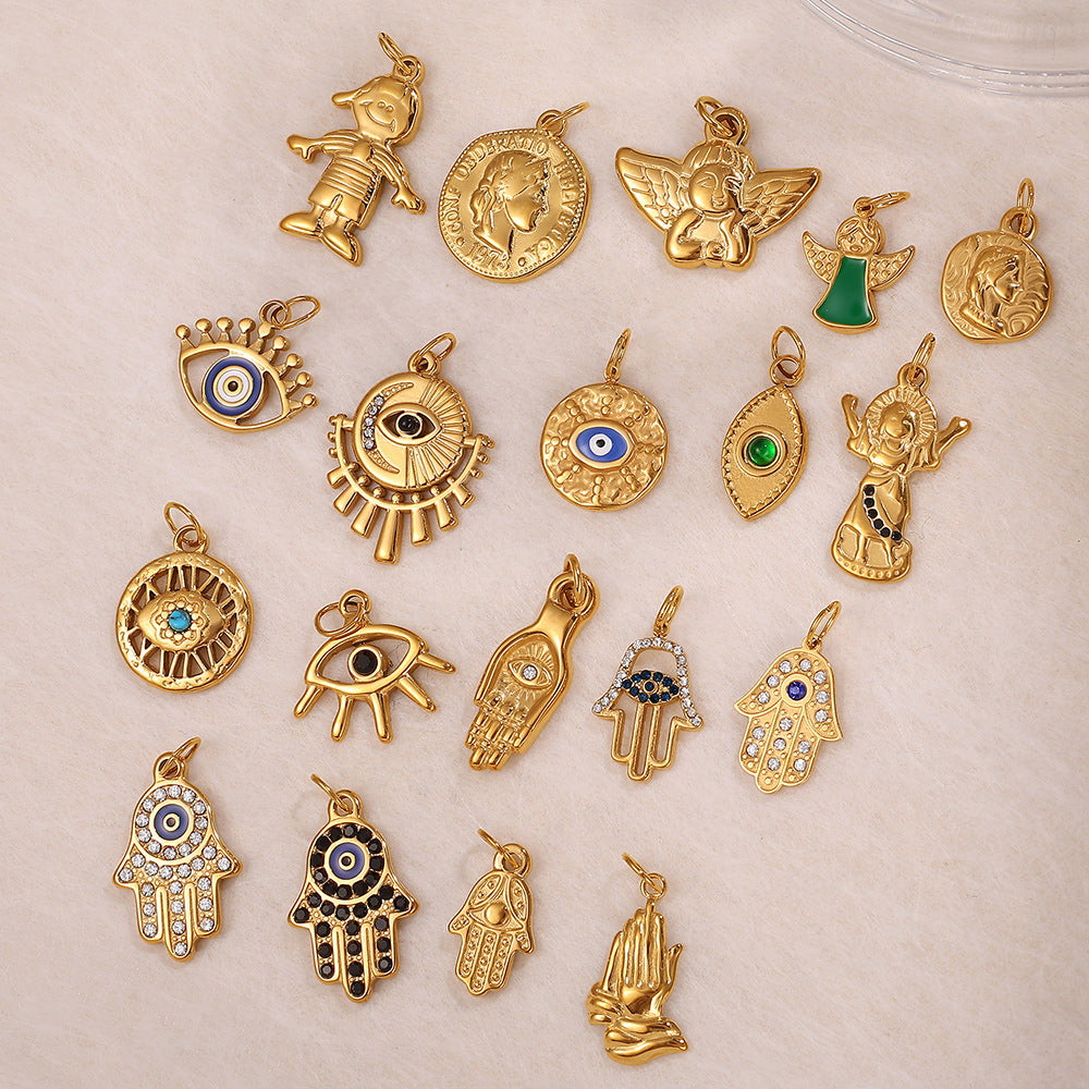 Wholesale DIY  Plated 18K Gold Palm Eye   Charms