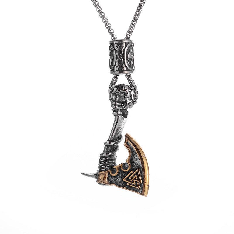 Wholesale  stainless steel axe pendant alloy necklace