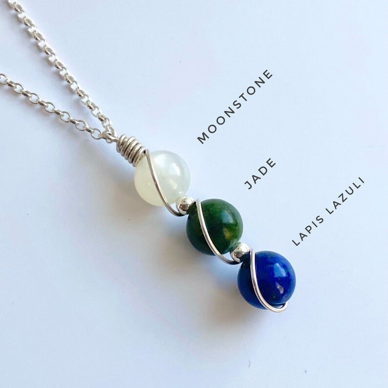 Wholesale Natural Crystal Silver Wire Wrapped Constellation Necklace ACC-NE-RongGuan016