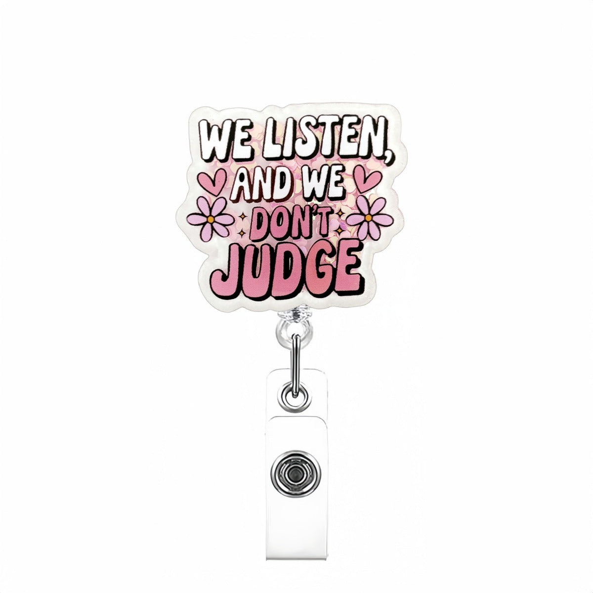 Wholesale  Acrylic Medical  Fun English Rotating Badge Reels