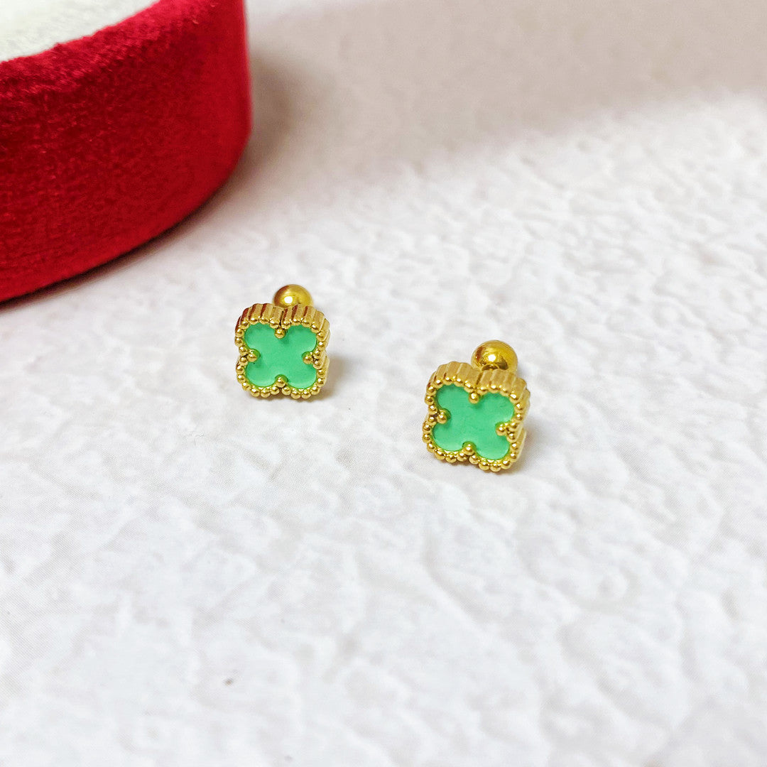 Wholesale Light Luxury Four-leaf Clover Earrings ACCVIP-ES-YZXW001