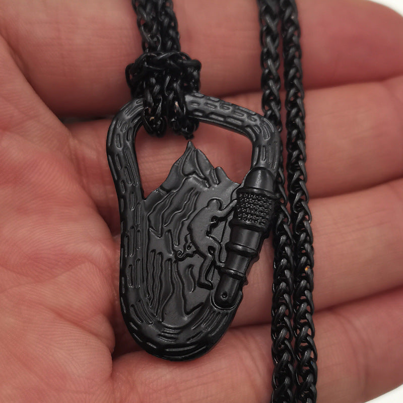 Wholesale Rock Climbing Climber Metal Necklaces ACC-NE-Hongg006