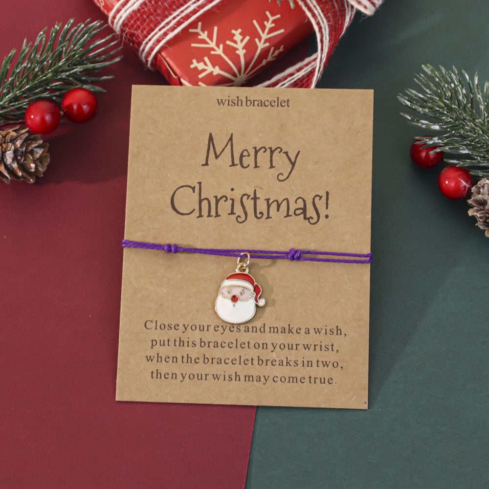Wholesale Christmas oil-painted adjustable bracelet