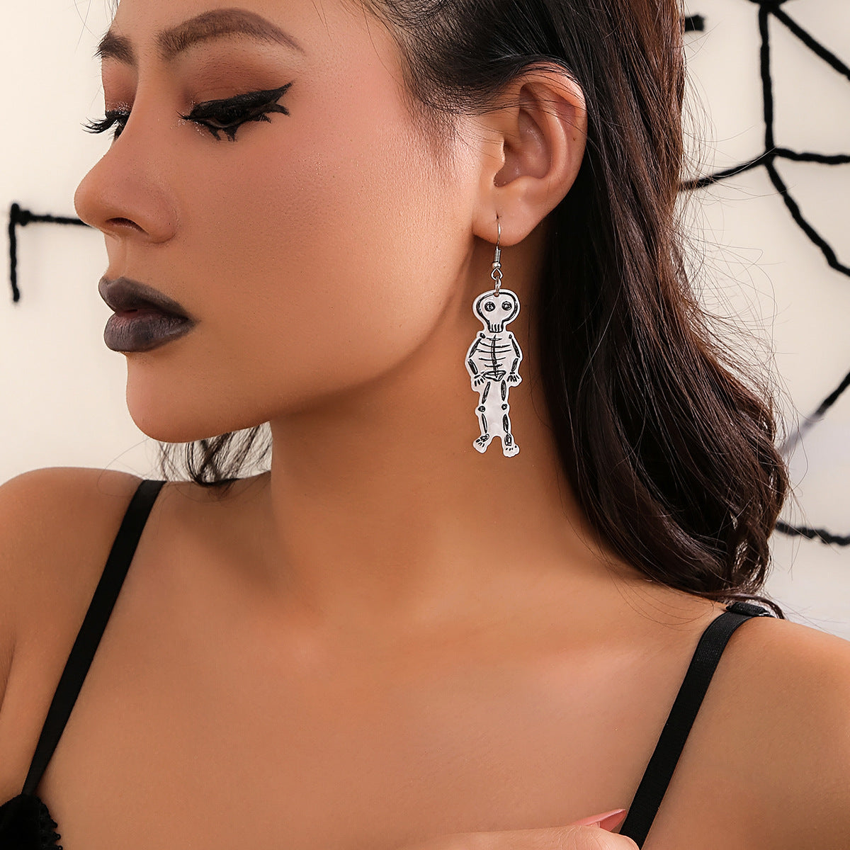 Wholesale Halloween Pumpkin Skull Acrylic Earrings ACC-ES-XueRou007