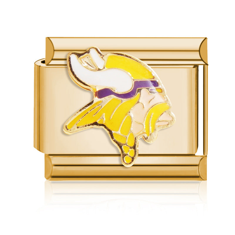 Wholesale 9mm Italian Charm Starter Bracelets DIY Rugby Stainless Steel Composable Bracelet