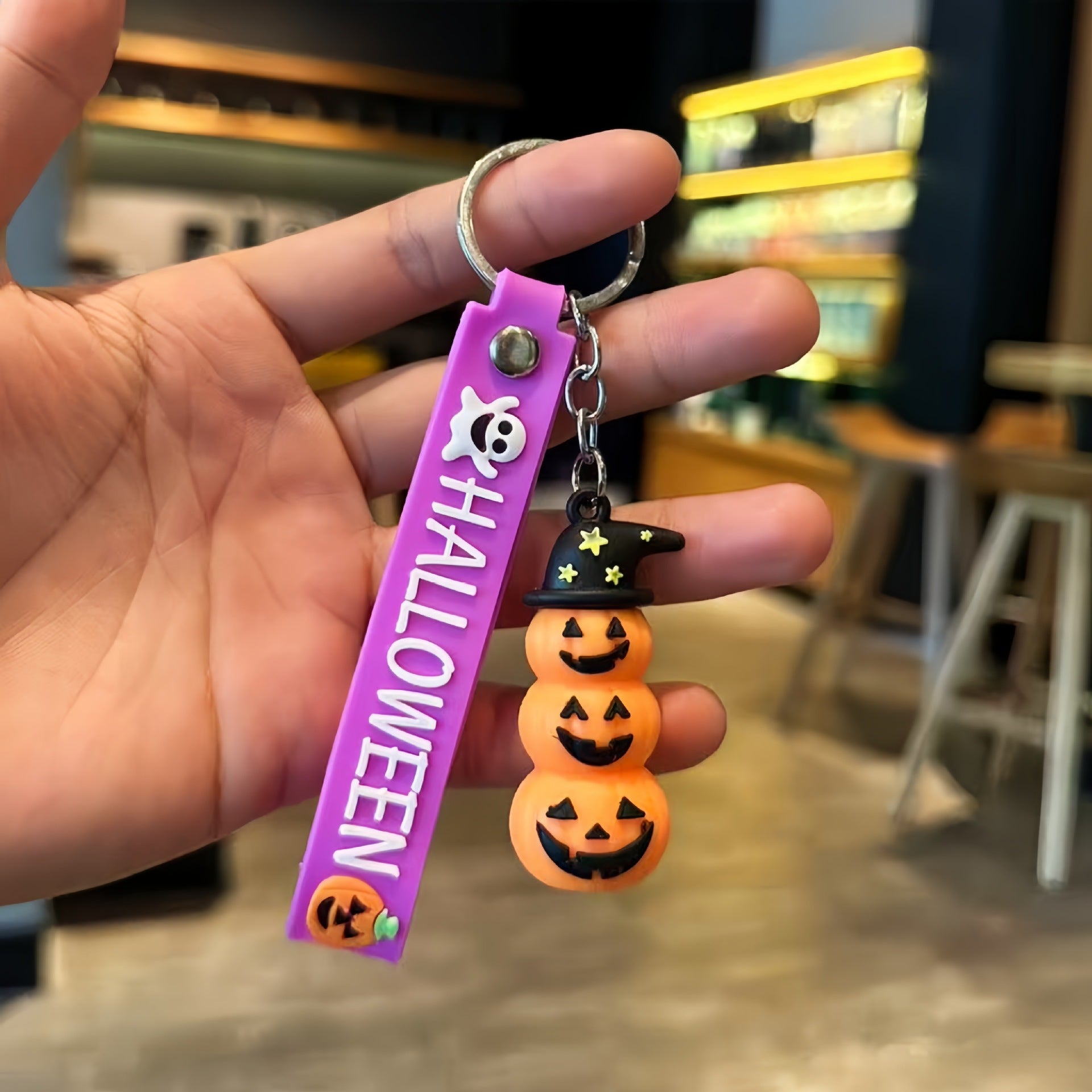 Wholesale  Pumpkin Keychain - Cartoon PVC Little Black House Pendant,  Bag Charm or Gift