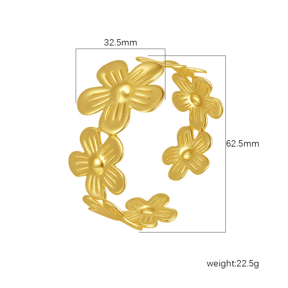 Wholesale Stainless Steel Open C Shape Bangle 18K Gold Plated Fashion Jewelry for Gift Boutique Resale