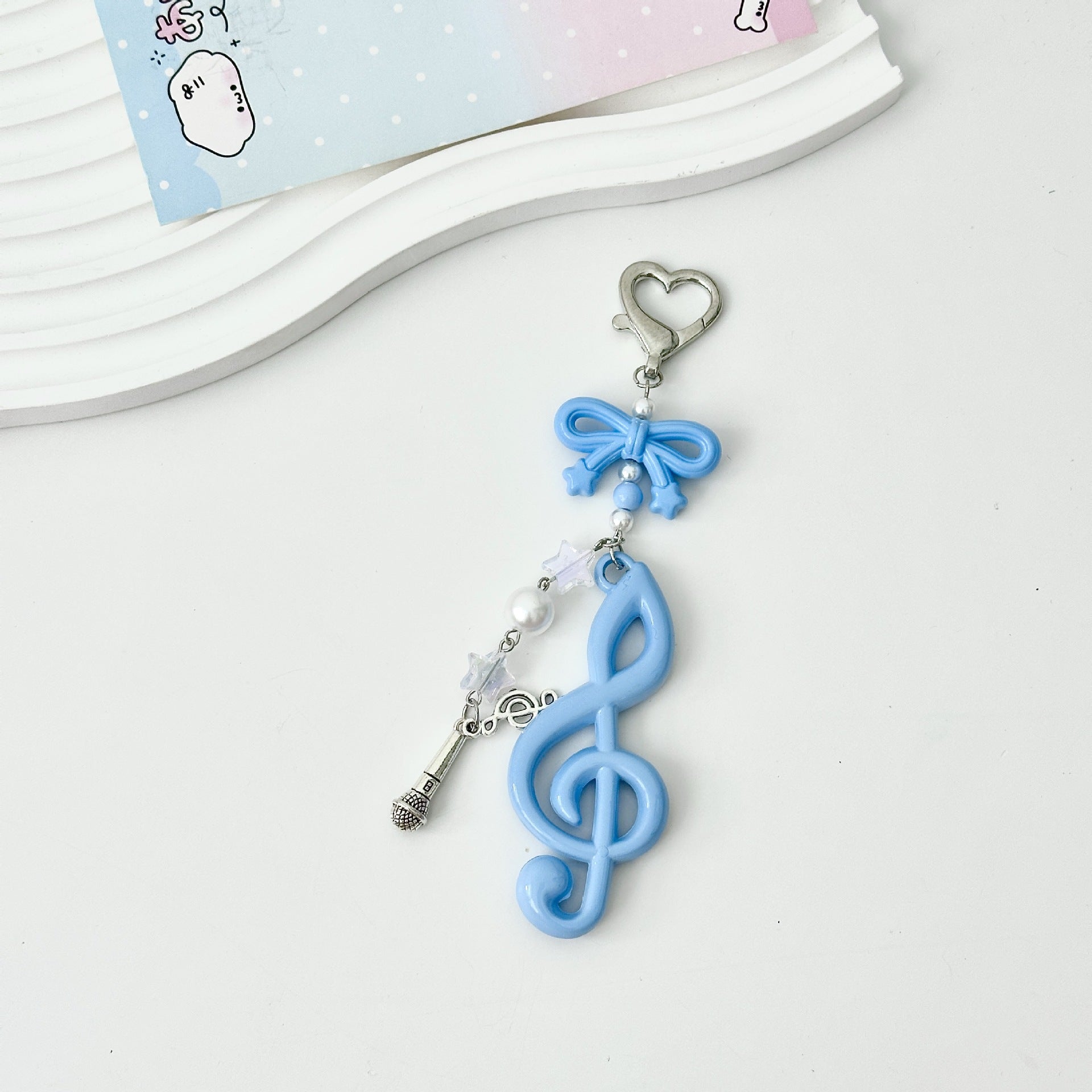 Wholesale  Big Note Cute Keychain Beaded Keychains