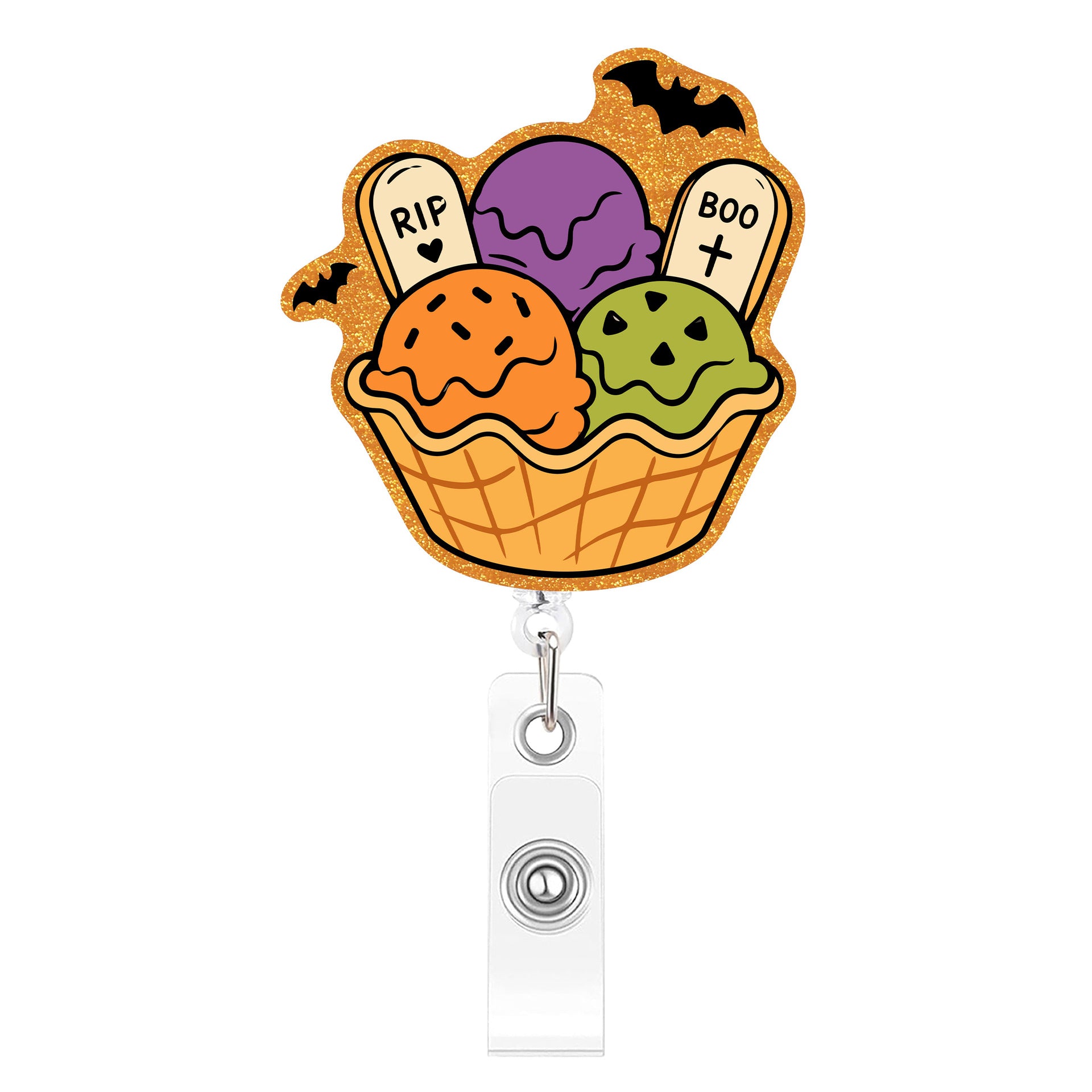 Wholesale  Dessert Acrylic Retractable Badge Reel Fun Creative ID Card Holder Pendant Decorative Accessory For Boutique Resale