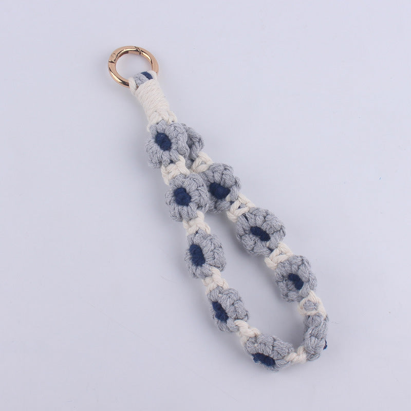 Wholesale Handmade Weaving Cotton Cord Daisy Keychain ACC-KC-GuangTian019