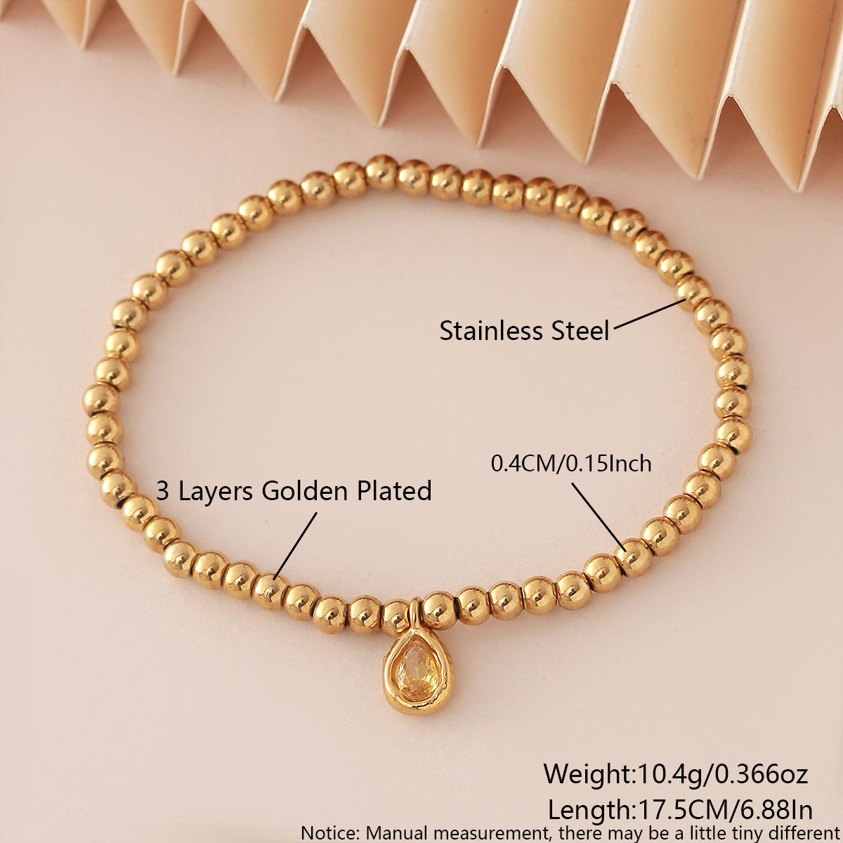 Wholesale Stainless steel birthstone colored zircon round bead chain