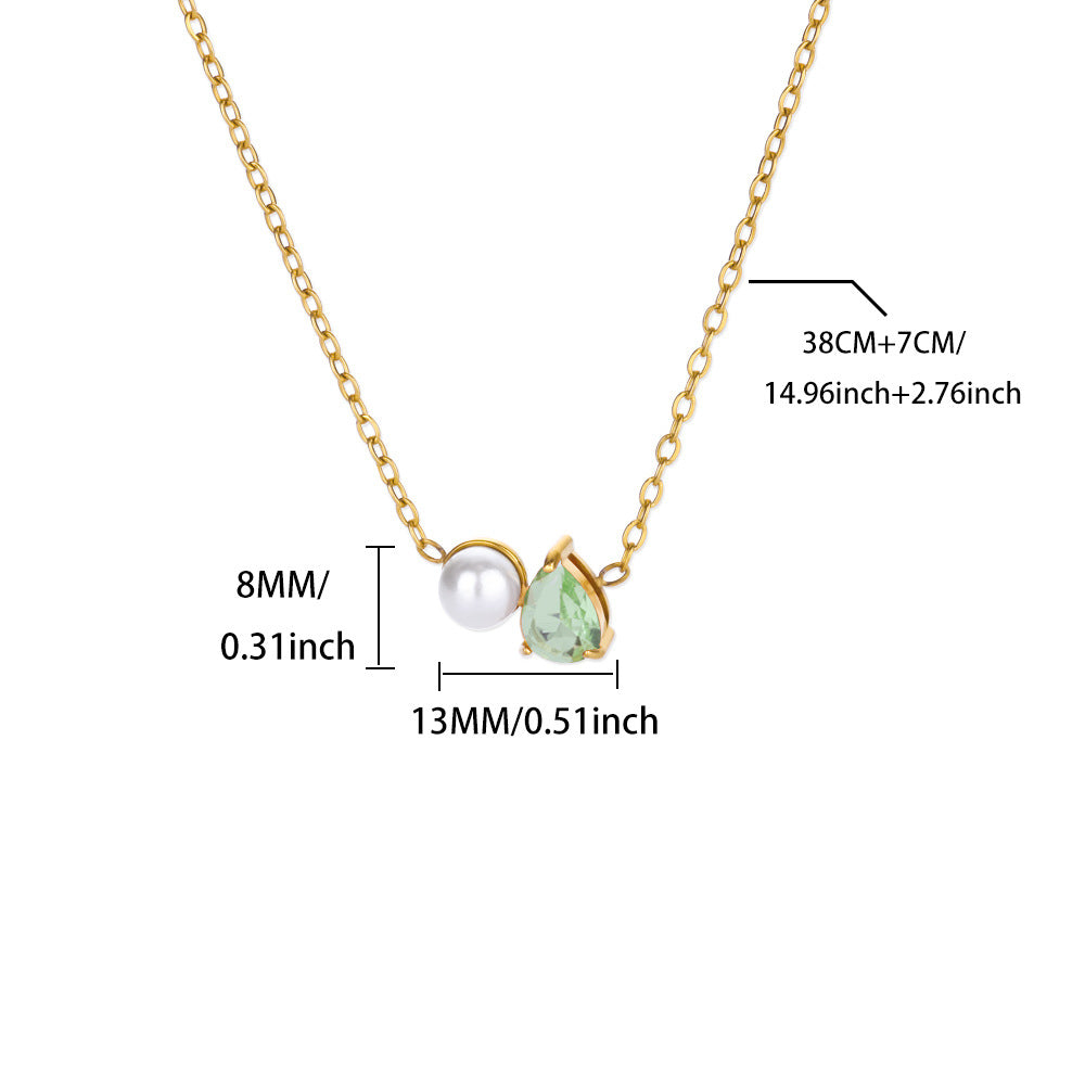 Wholesale Stainless steel man-made pearl December necklace