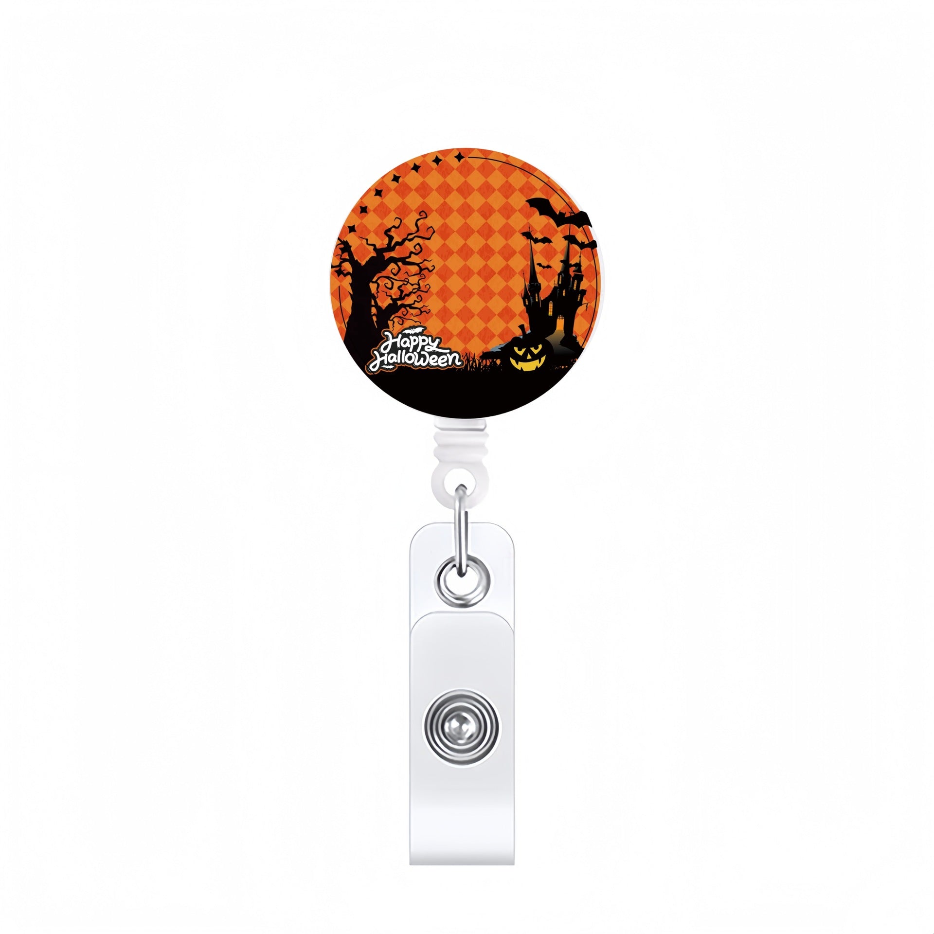 Wholesale Halloween Acrylic Retractable Clip Badge Keychain