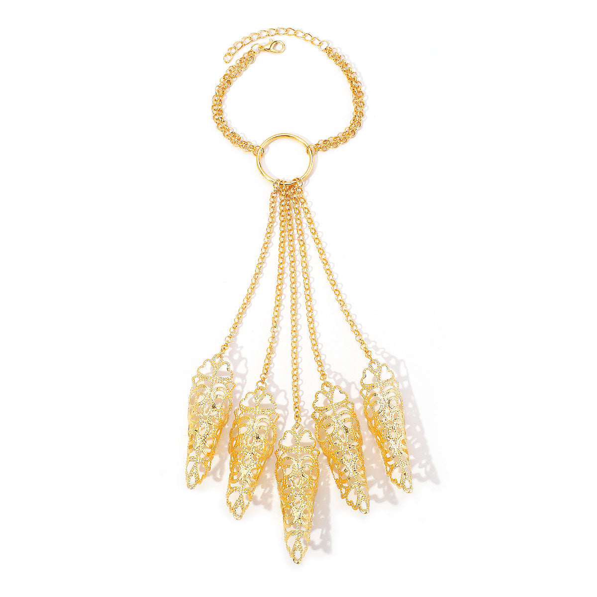 Wholesale Exaggerated Punk Gothic Bracelet Hollow Pattern Tapered Nail Cover Bracelet