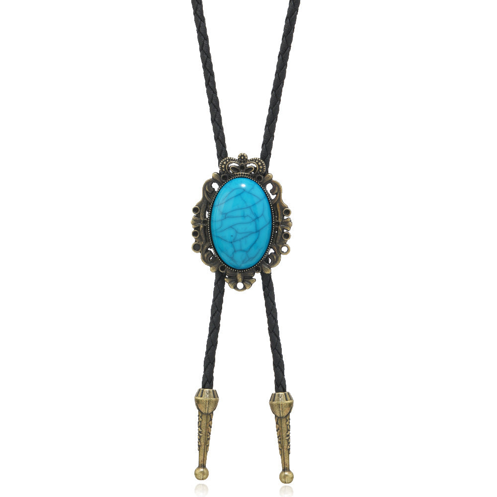 Wholesale Turquoise Vintage Drawstring Sweater Chain
