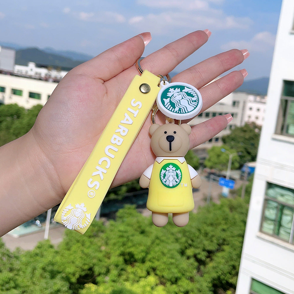 Wholesale Bear Barista Epoxy Doll Keychains ACC-KC-QiWei005