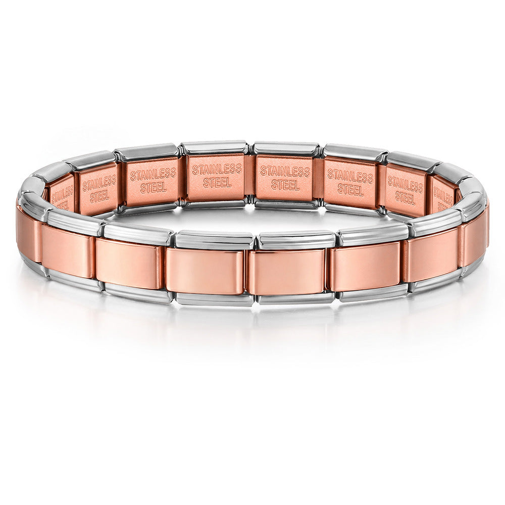 Wholesale Stylish Unisex Electroplated Stainless Steel Italian Charm Bracelet for Everyday Wear and Boutique Resale